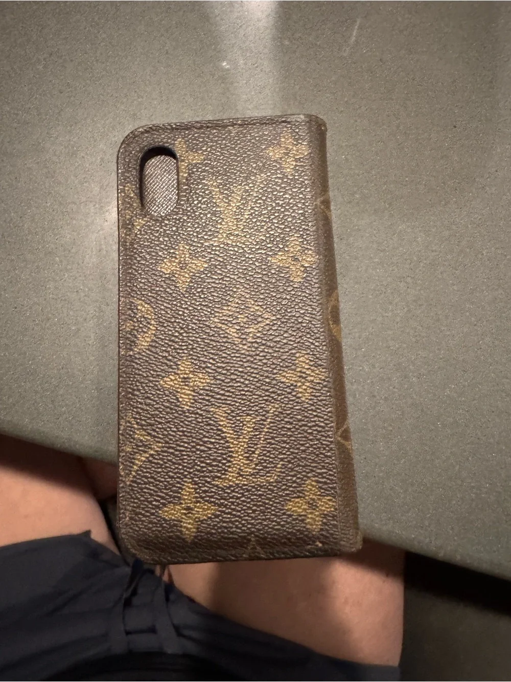 Louis Vuitton Brown Saffiano Leather Folio Phone Case